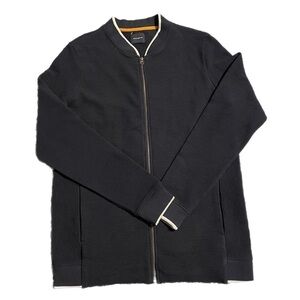 Blue Knit 76 Unisex Ribbed Zip Up Sweater NWT